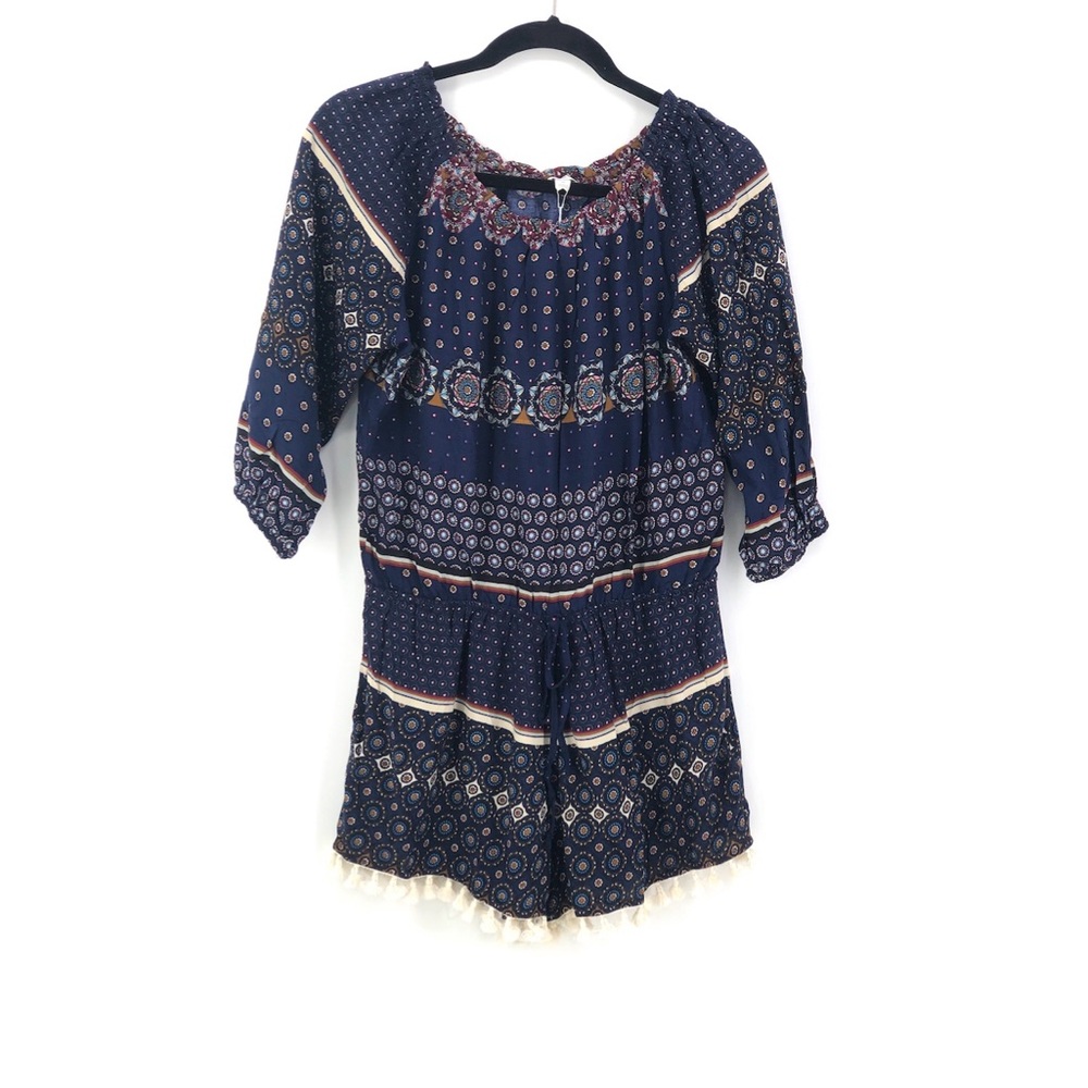 Umgee USA Navy Blue 3/4” Sleeve Romper M